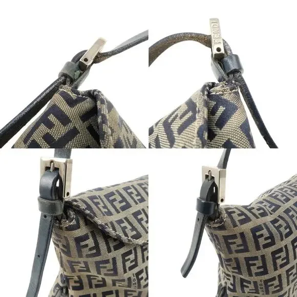 💎✨BEAUTIFUL✨💎Authentic FENDI Zucchino Mamma Baguette Shoulder Bag - Picture 6 of 10